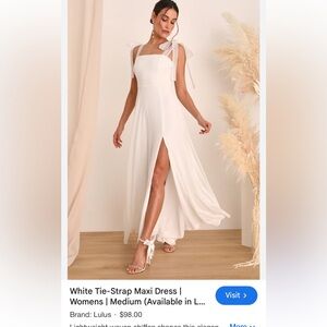 Lulus White wedding dress with chiffon bows size extra large